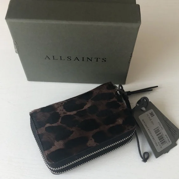 All Saints Kim Genuine Calf Hair/Leather Cardholder (NWT) - Picture 5 of 11